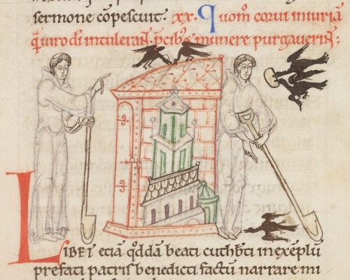 How the crows apologized to the man of God for the injury which they did him, and made him a present in compensation. © The Master and Fellows of University College, Oxford 