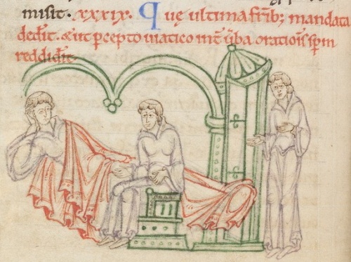 His last instructions to the brethren; and how, when he had received the viaticum, he yielded up his soul in prayer. © The Master and Fellows of University College, Oxford